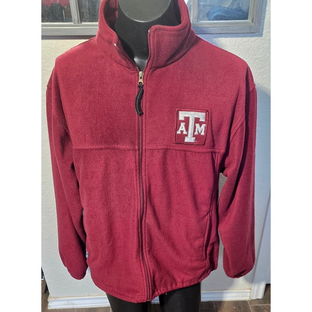 Pro Player Texas A&M Aggies Fleece Jacket Maroon Full Zip Mens Large TAMU Aggies